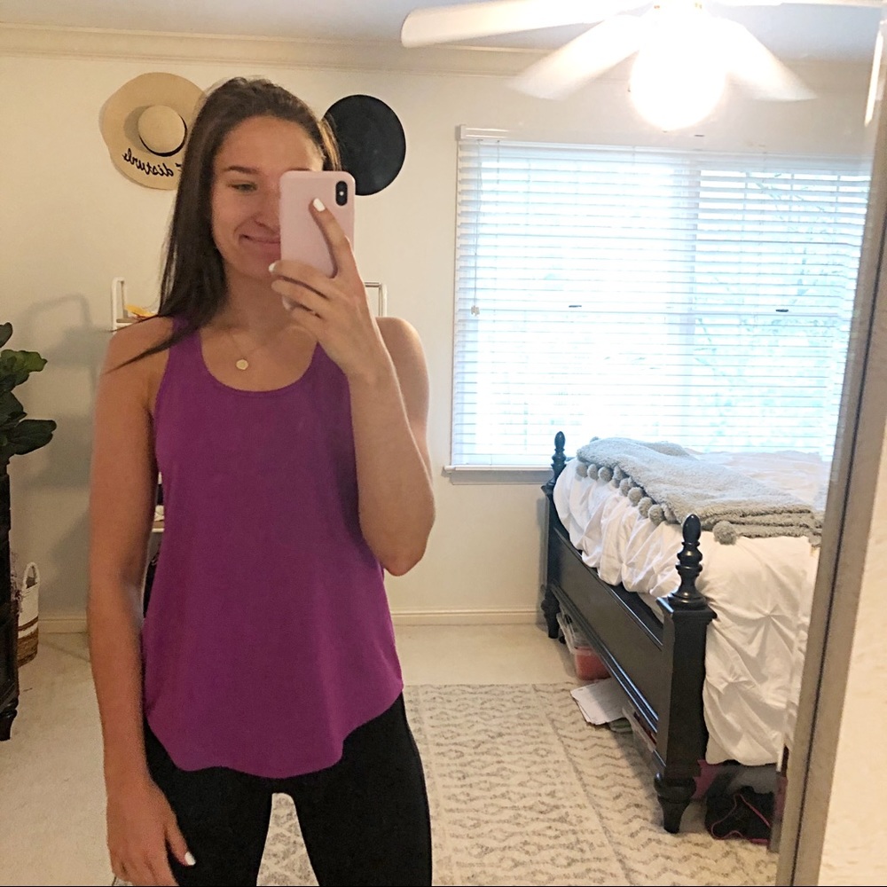 purple EXP core tank top with open back